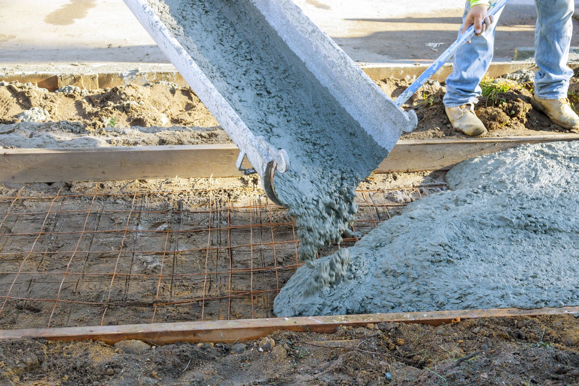 Concrete is poured on a sidewalk - Abilene, Texas