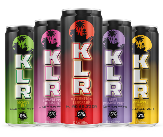 A can of klr coconut lime hard seltzer on a white background.