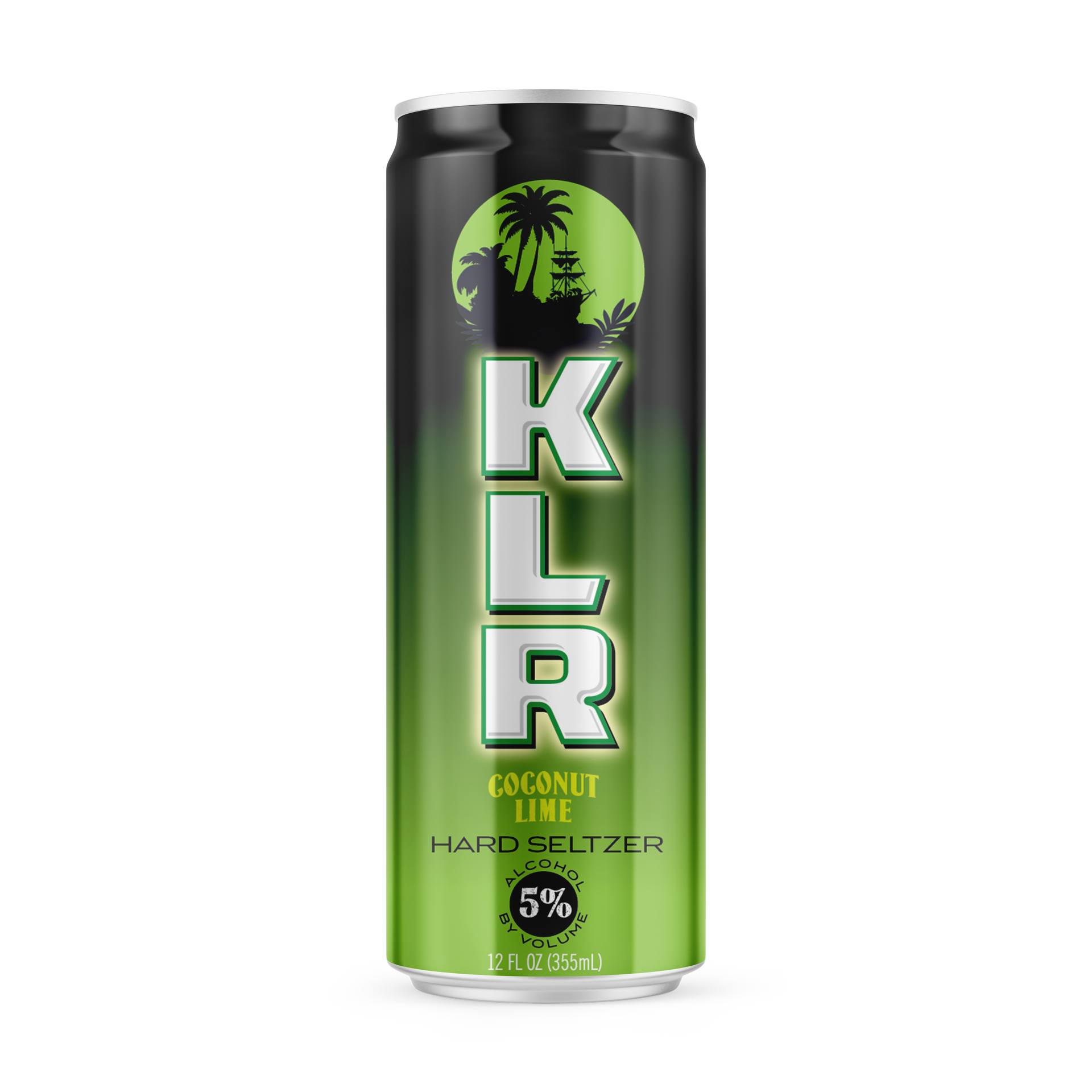 A can of klr coconut lime hard seltzer on a white background.