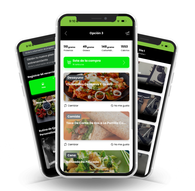 A cell phone with a workout app on it. Joumana, workout and nutrition programs