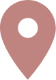 Eine rosa Stecknadel mit einem weißen Kreis in der Mitte auf weißem Hintergrund.