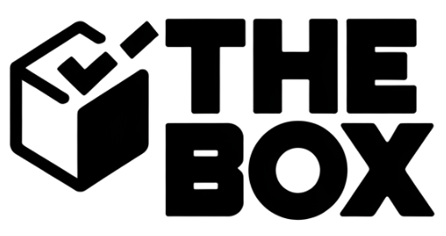 A black and white logo for the box with a box in the middle.