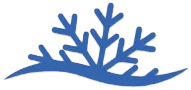 Blue stylized snowflake over a blue wave. Blue stylized snowflake over a blue wave.