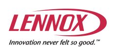 The Lennox logo: Red text