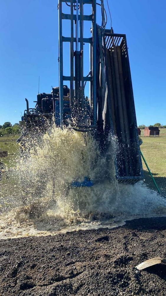 A Water Well is Being Drilled Into the Ground in a Field — Cheyenne Drilling on the Sunshine Coast, QLD