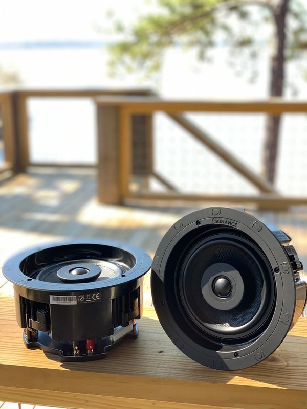 Two Speakers On A Table | Columbus, Georgia |  Wire Works AV & Security