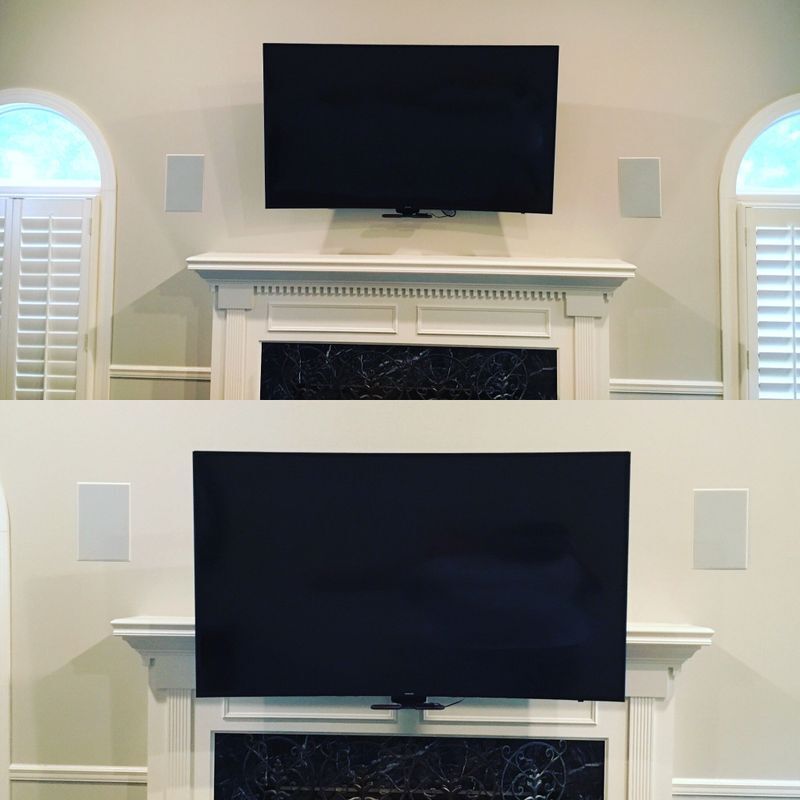 A TV Installed Above A Fire Pit | Columbus, Georgia |  Wire Works AV & Security