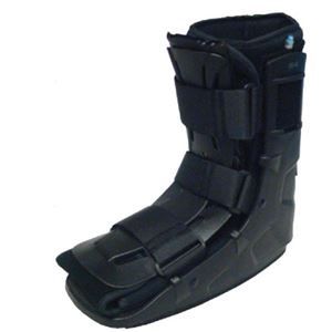 A pair of black boots on a white background