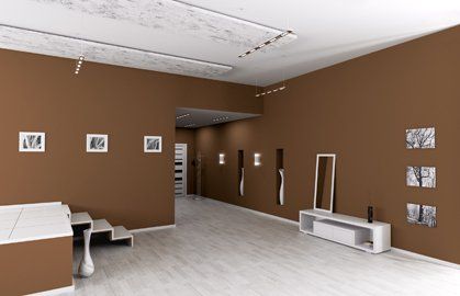 Interior of modern entrance hall with brown painted walls - interior painting in Dover, PA