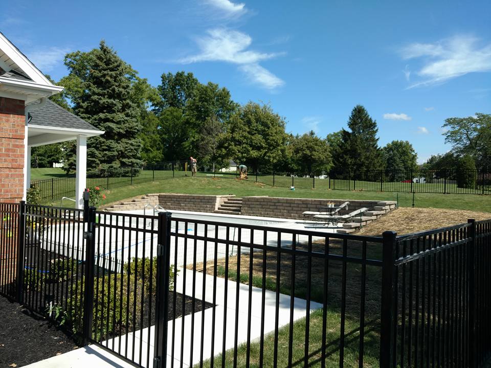 Large Swimming Pool Ornamental Aluminum Fencing — Girard, PA — Terran Fence Company