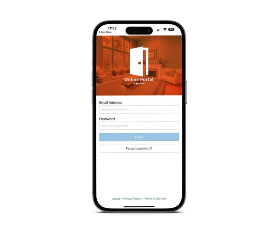 iPhone displaying Online Portal