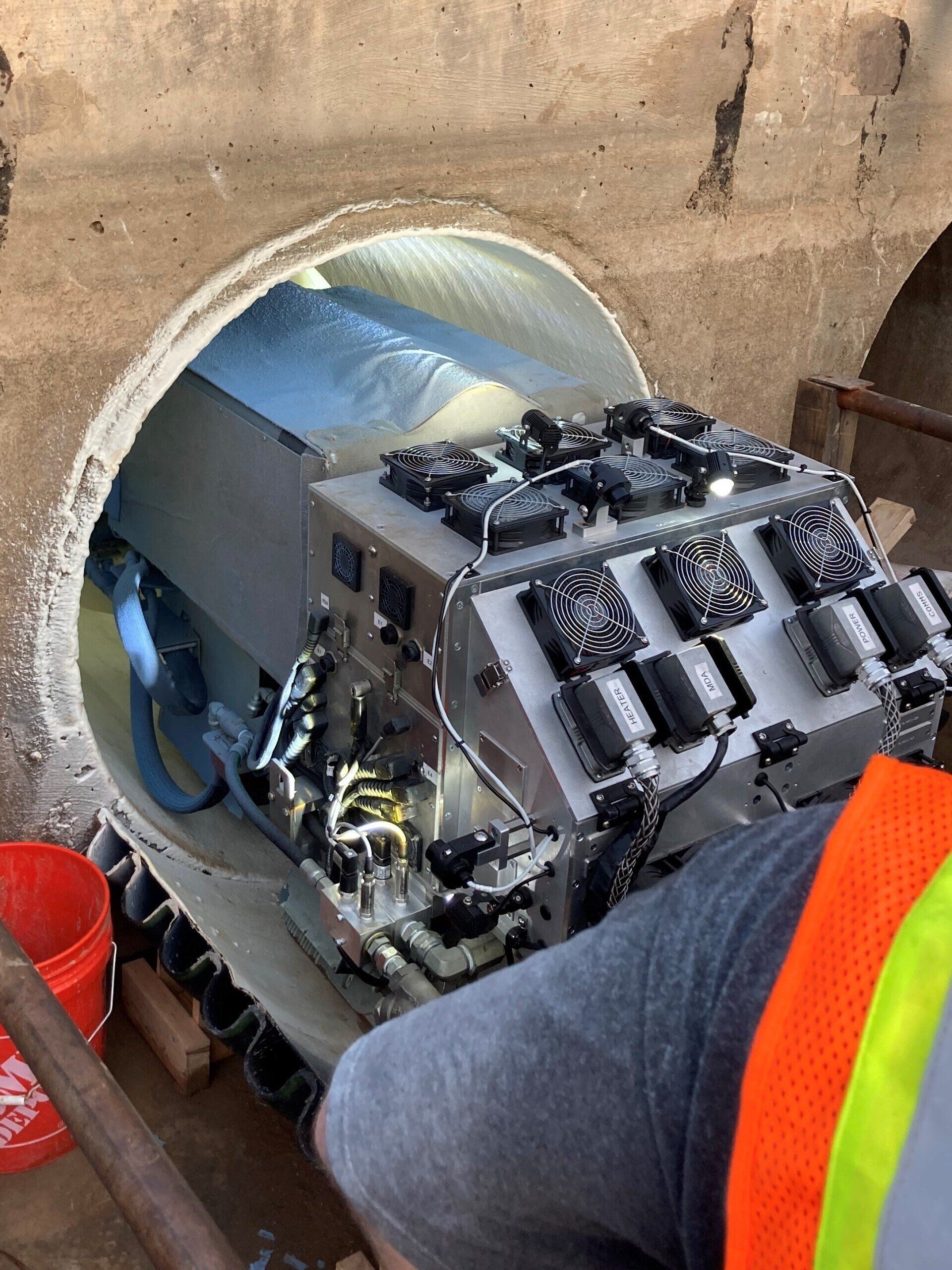 Spin Cast Application in Conduit