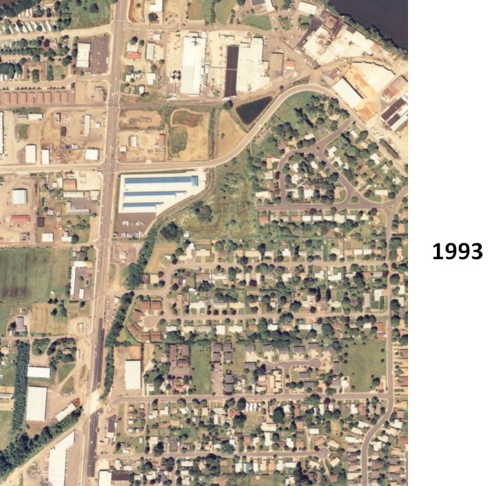By 1993, Both the Mill Race and Crystal Lake Dr. Had Been Relocated (see below)