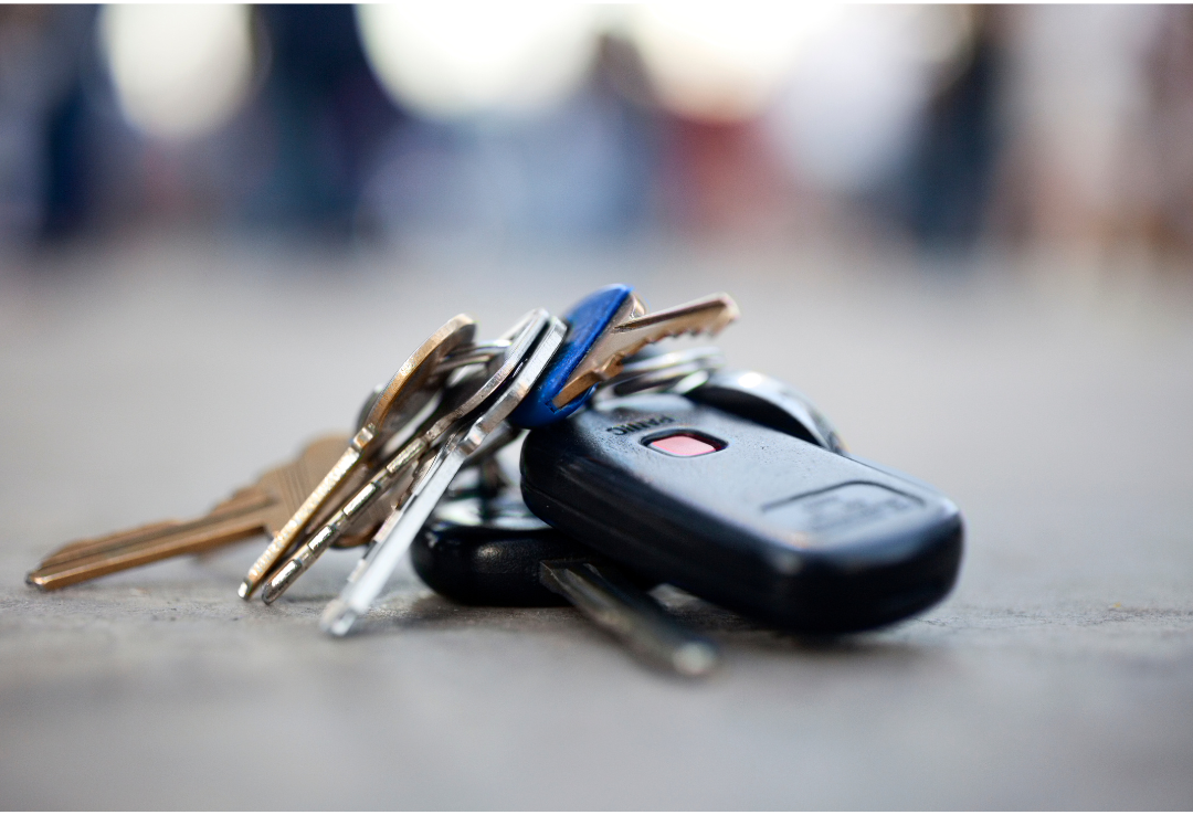 Keys on bedside table