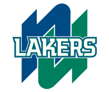 Blue and green Lakers logo with the word 