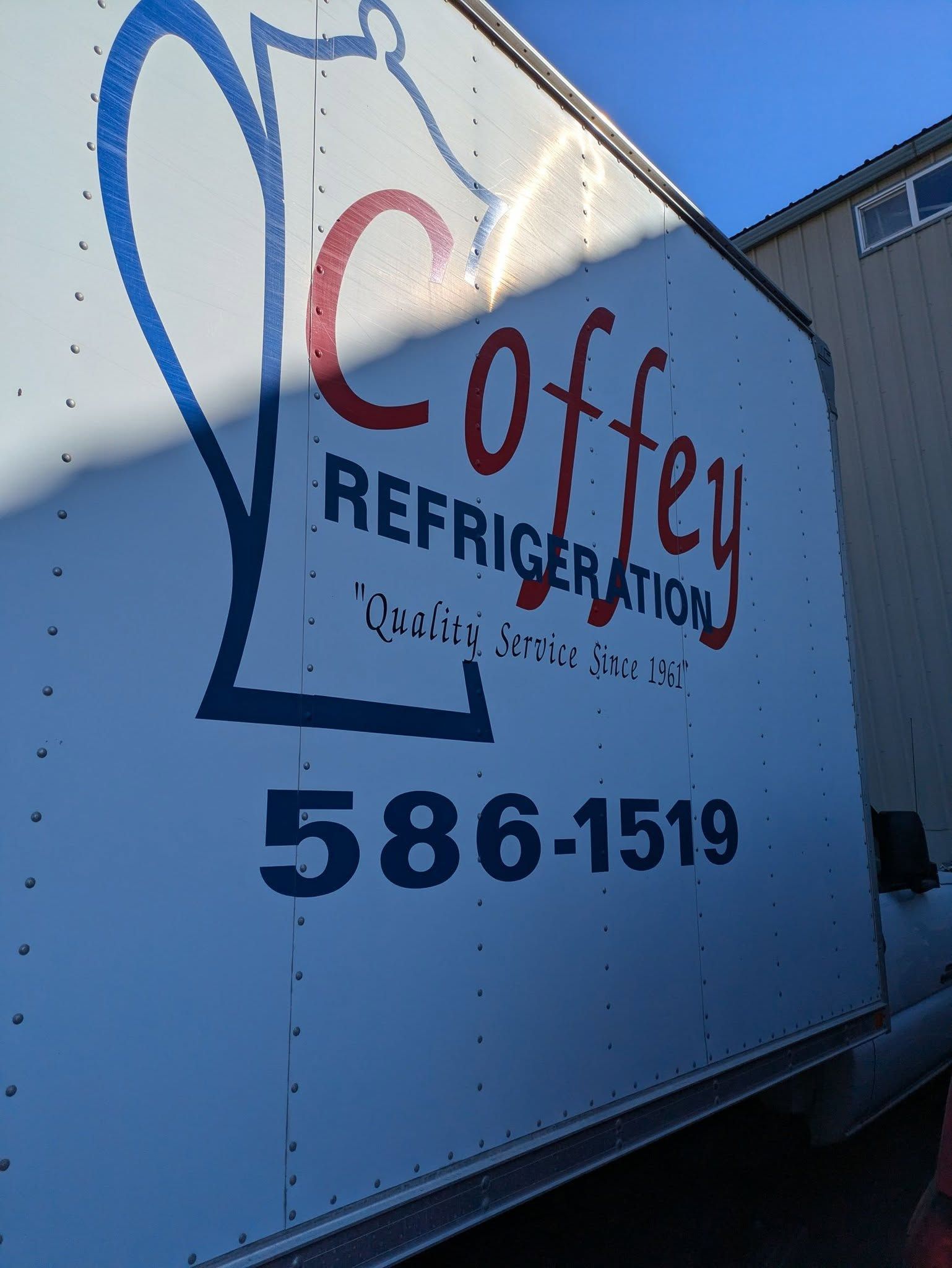 White refrigerated truck with 