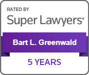 Bart l. greenwald is rated by super lawyers for 5 years.