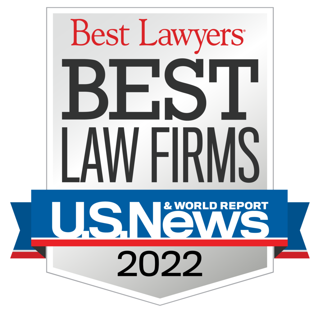 A badge that says `` best lawyers best law firms u.s. news 2022 ''