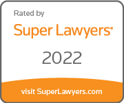 A badge that says `` rated by super lawyers '' and `` visit superlawyers.com ''.