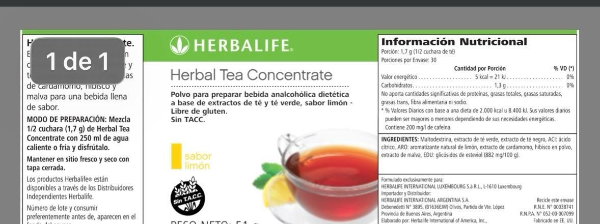 Herbal Tea Concentrate Limón 51g