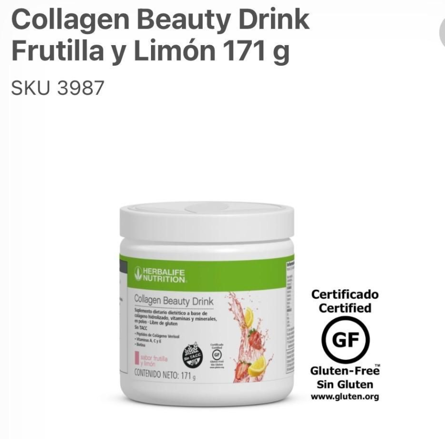 Collagen Beauty Drink Frutilla y Limón 171g