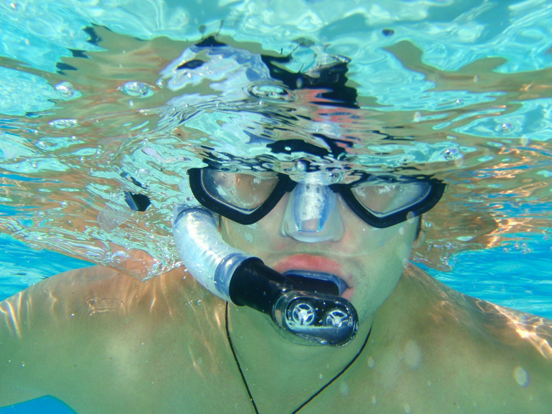 Snorkeler at Mullet Bay