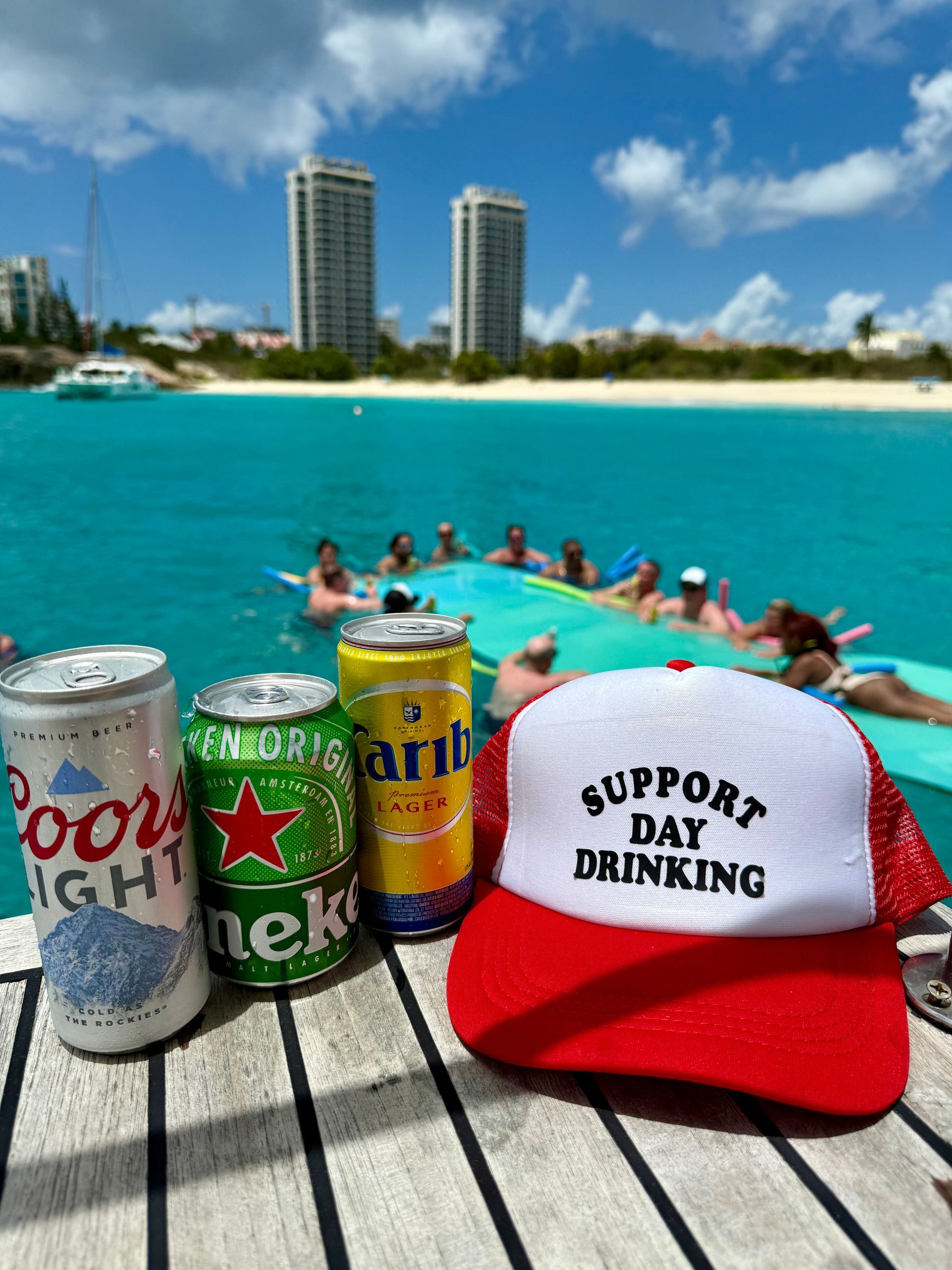 Friends enjoying a catamaran trip