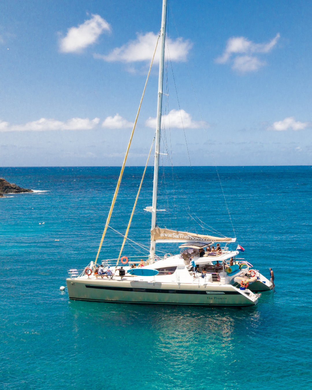 Catamaran on a St. Maarten boat tour