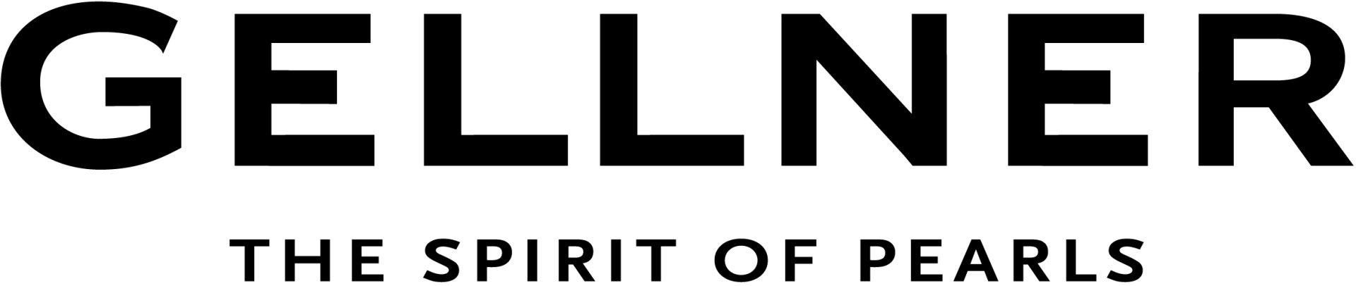 Ein schwarz-weißes Logo für Gellner, den Geist der Perlen