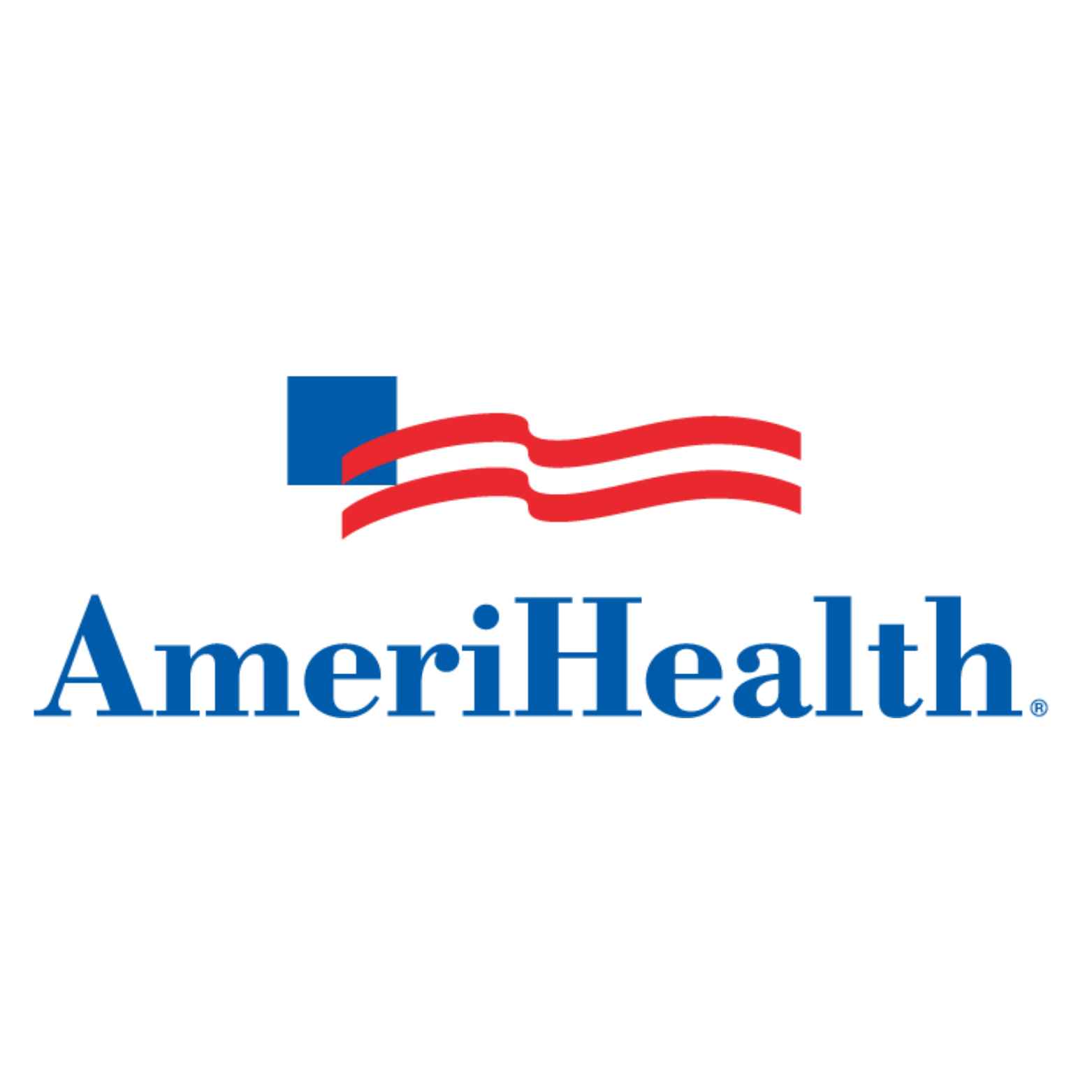 A logo for amerihealth with an american flag on it