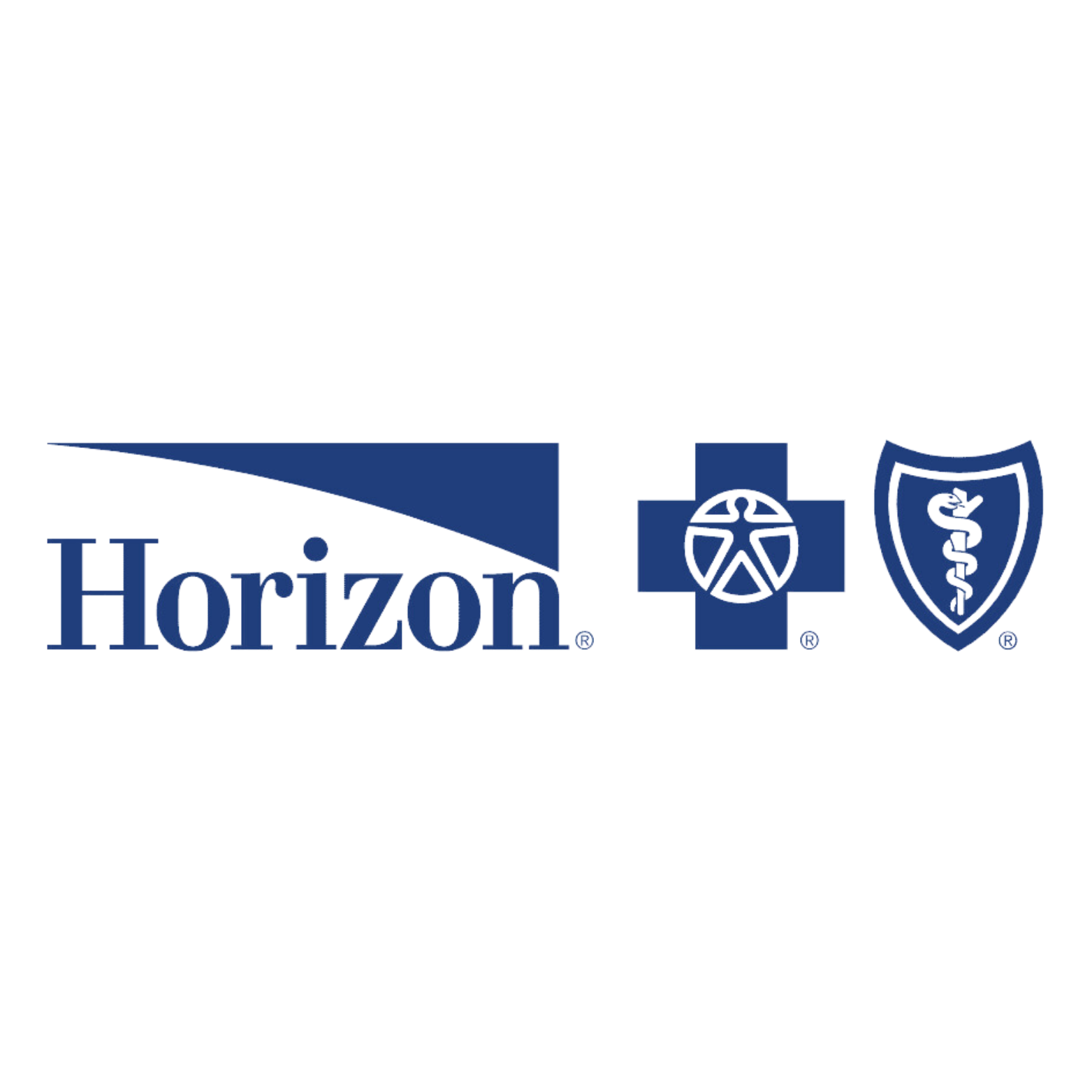 The horizon logo has a medical cross and shield on it.