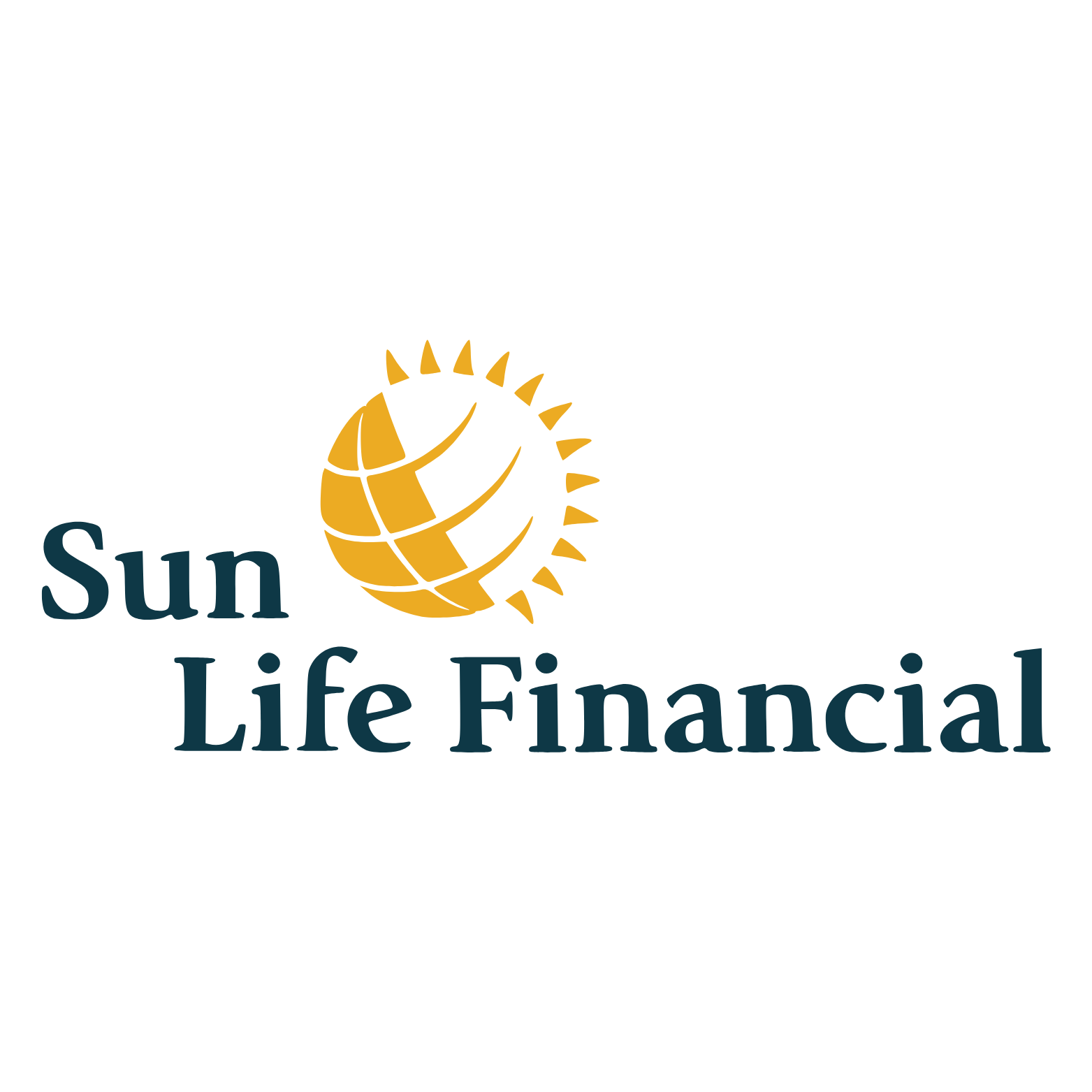 A logo for sun life financial with a sun and a globe