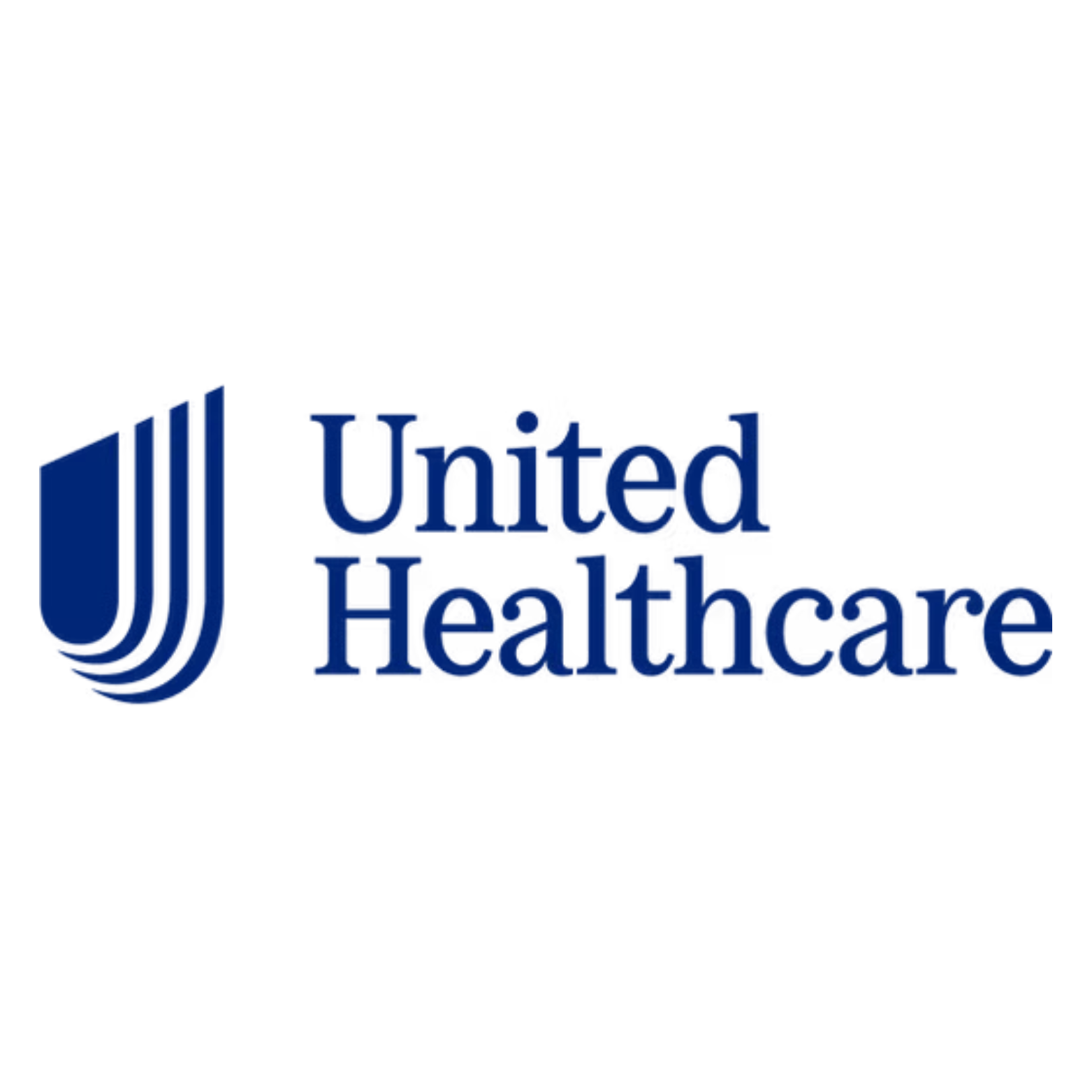 The logo for united healthcare is blue and has a shield on it.