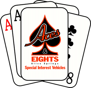 Aces & Eights special interest vehicles logo on overlapping playing cards