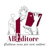 Logo di ABEditore con una persona che tiene in mano un libro rosso e lo slogan
