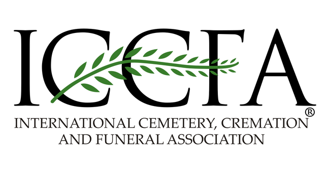 The logo for the international cemetery cremation and funeral association