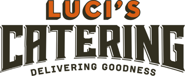 The logo for luci 's catering delivering goodness