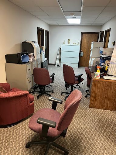 There are a lot of chairs in this room.