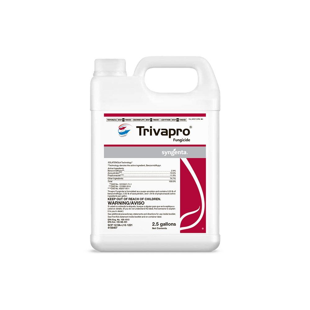 A bottle of trivapro fungicide
