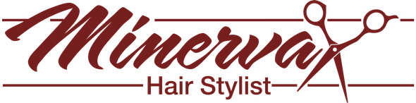 minerva hair stylist burgundy logo