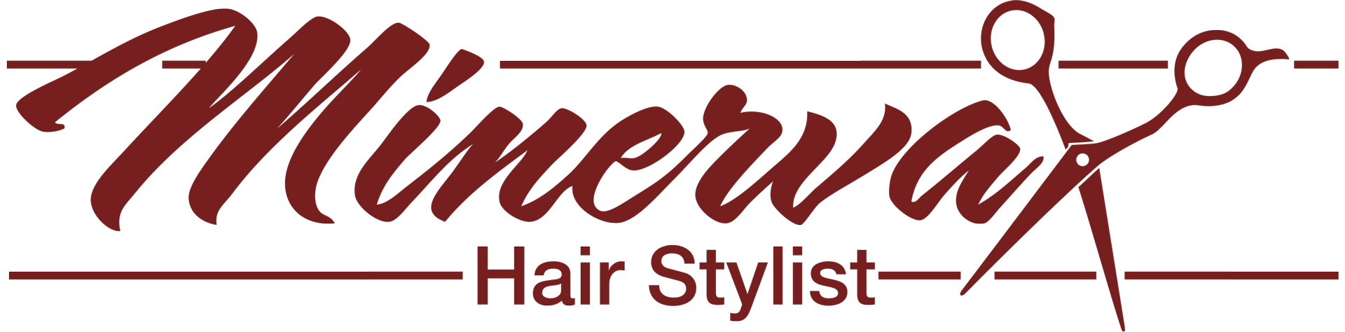 minerva hair stylist burgundy logo