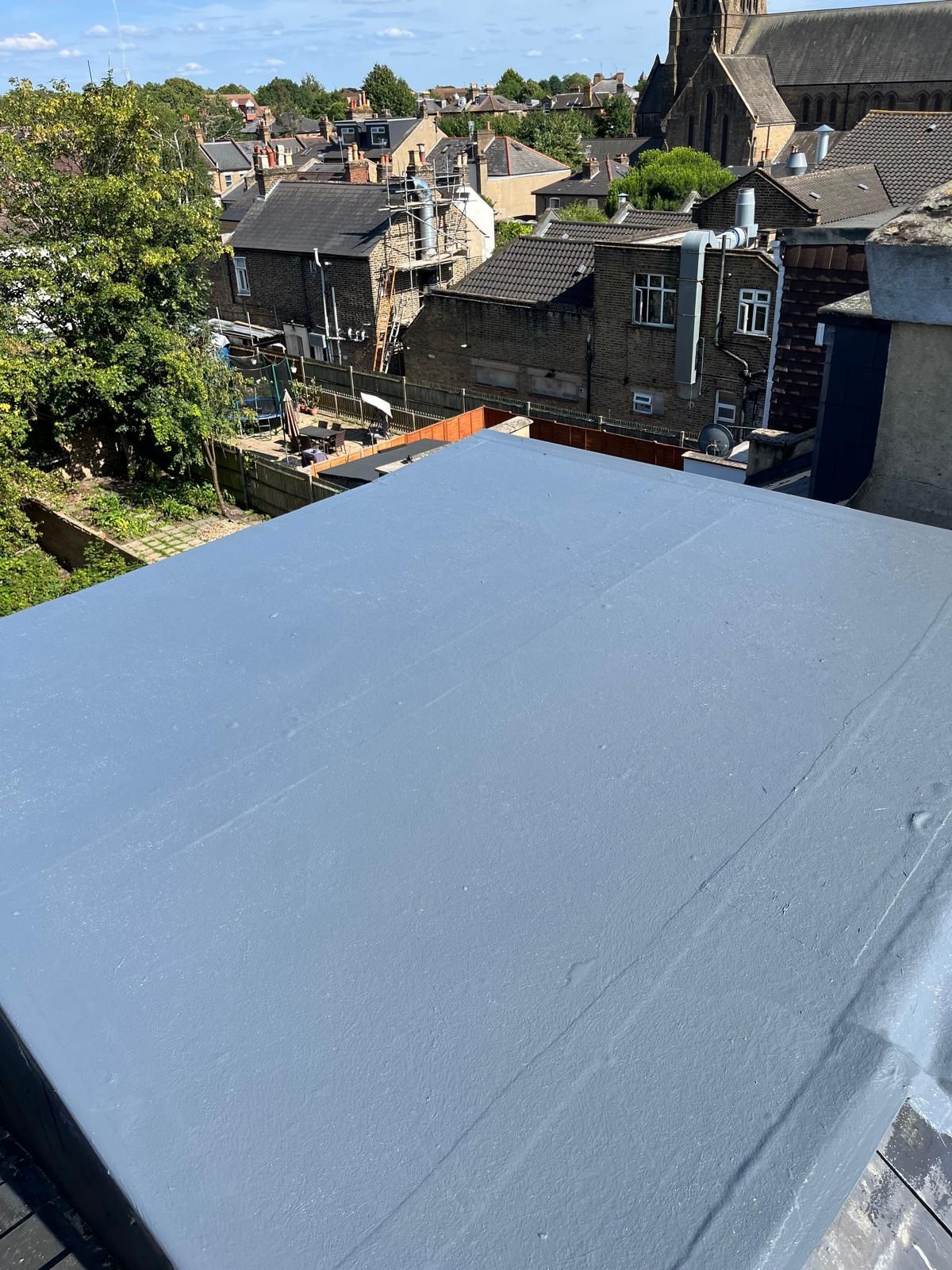 New flat roof covered