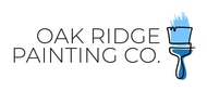The logo for oak ridge painting co. is a painting brush with a drop of paint coming out of it.