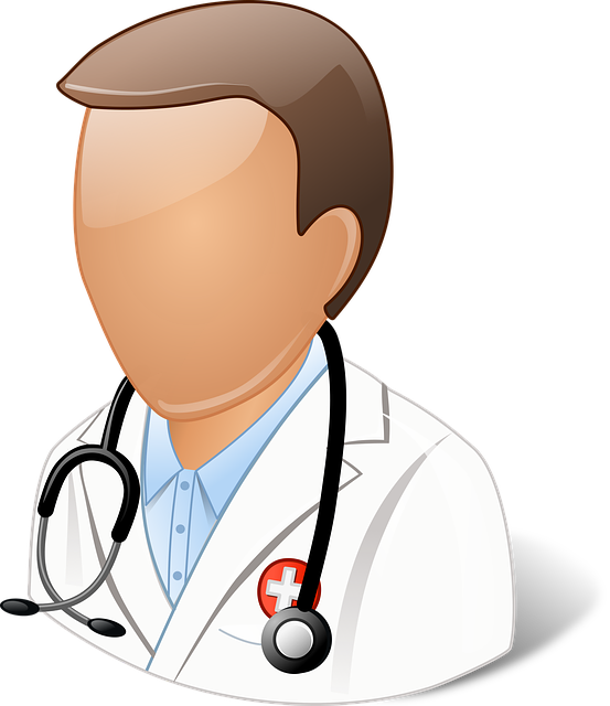 An icon of a doctor with a stethoscope around his neck