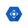 Google Maps icon: blue hexagon with a white compass-like symbol.