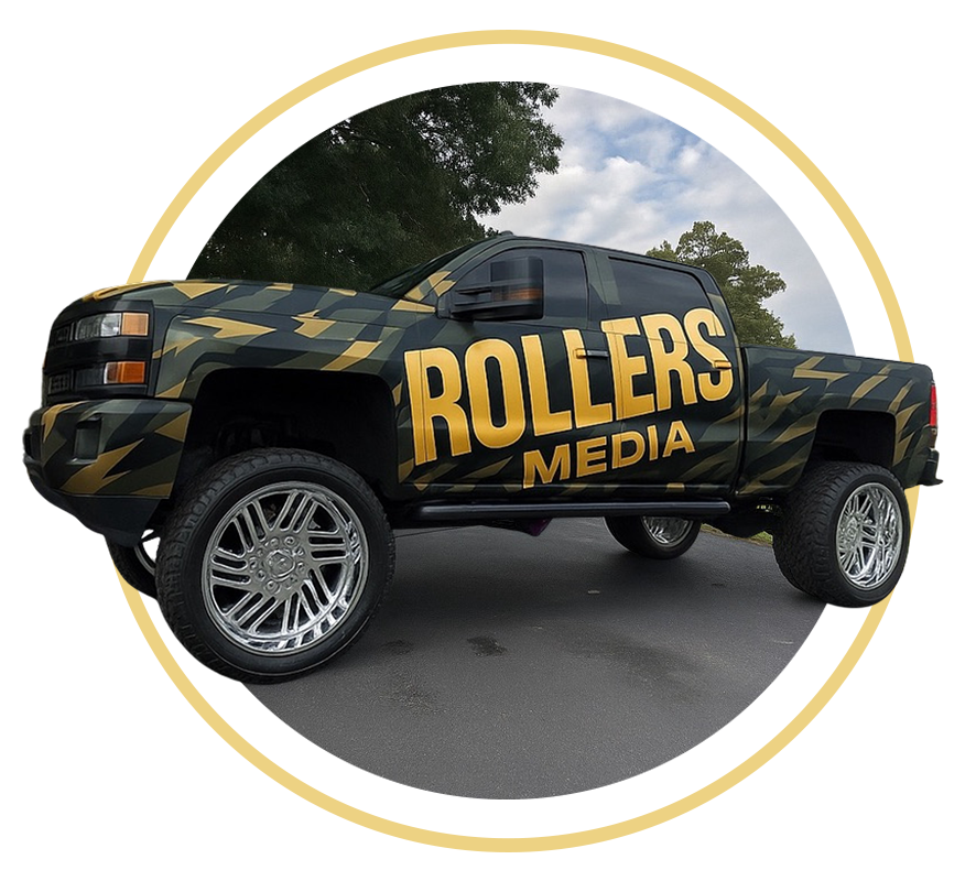 Rollers Media: Camouflage wrapped truck with 