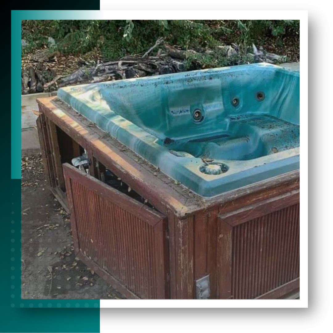 An old discarded hot tub