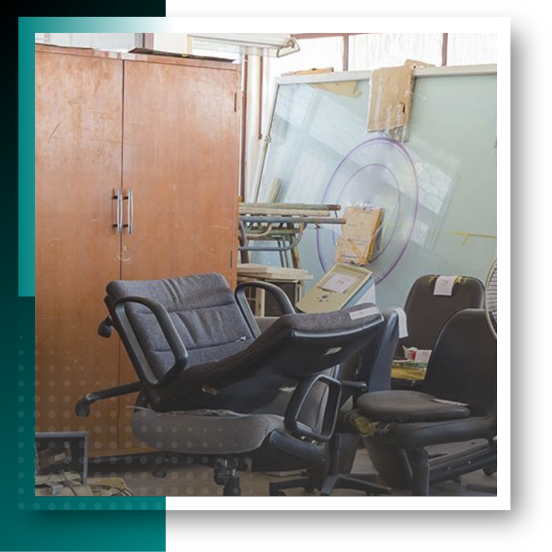 A pile of junk, waste and discarded materials