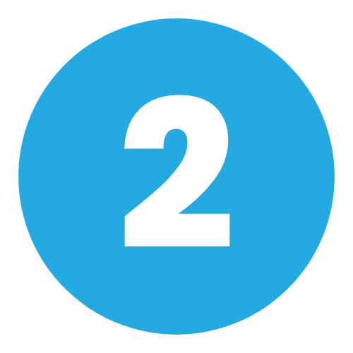 A blue circle with the number 2 inside of it