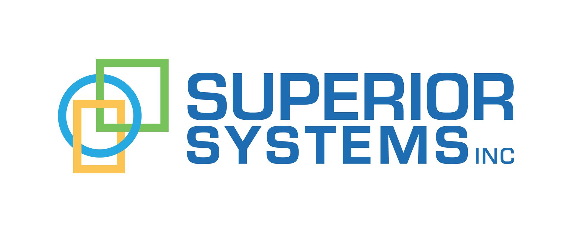 The logo for superior systems inc . is a blue , green , and yellow logo.